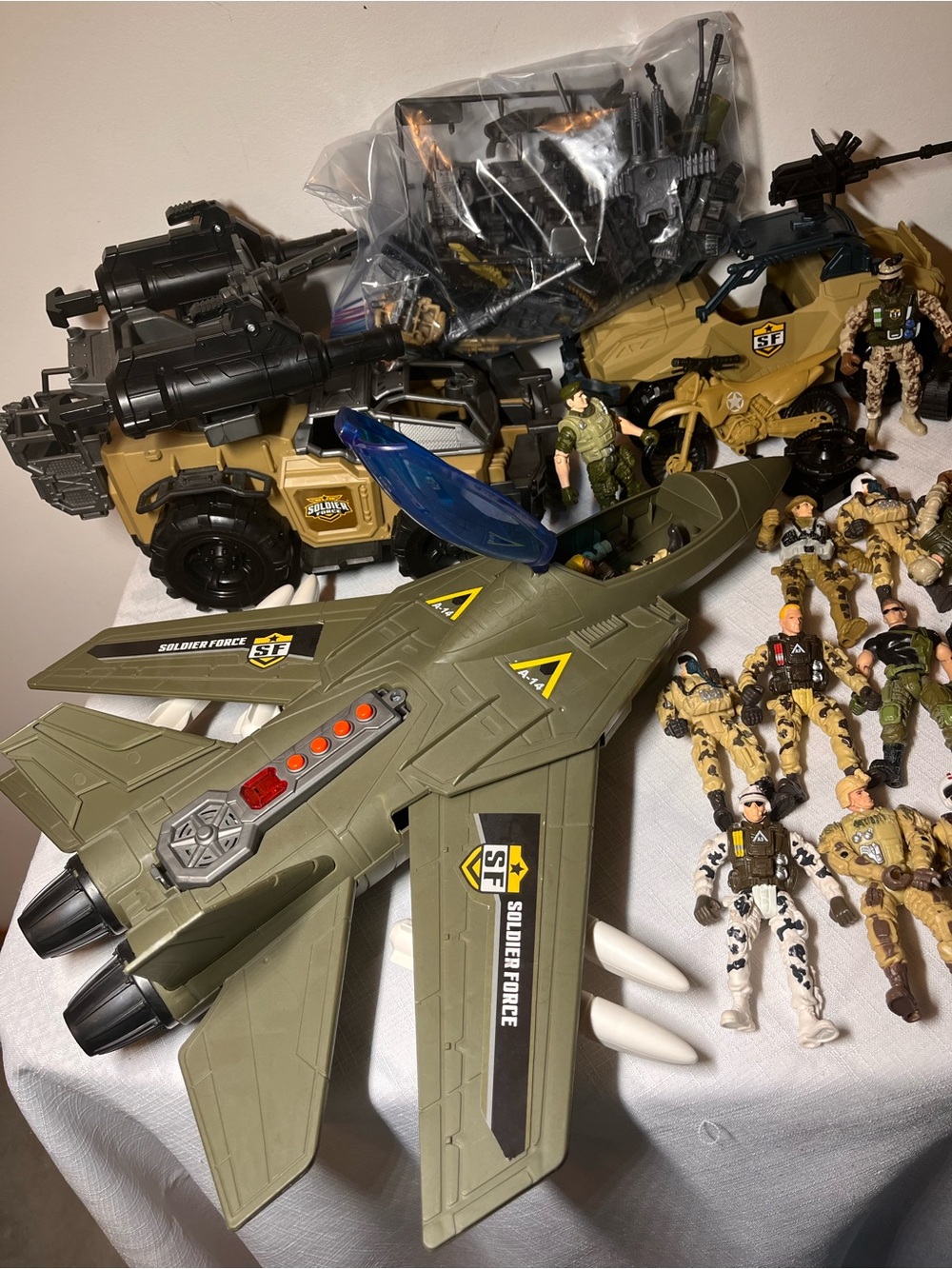 Soldier Force Military Action Figure Lot 
Jet Truck ATV Motorcycle Accessories
